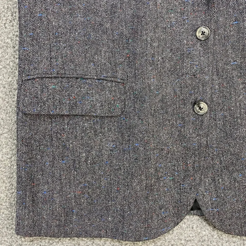 Vtg 80s Burberrys Nordstrom Gray Donegal Tweed Blazer 42R Wool Sport Coat USA